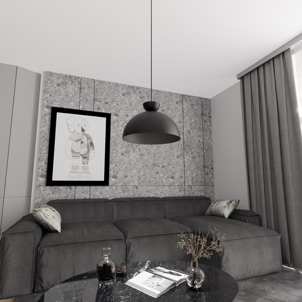 Lampa wisząca LUNARO 1L BL BLACK - Emibig