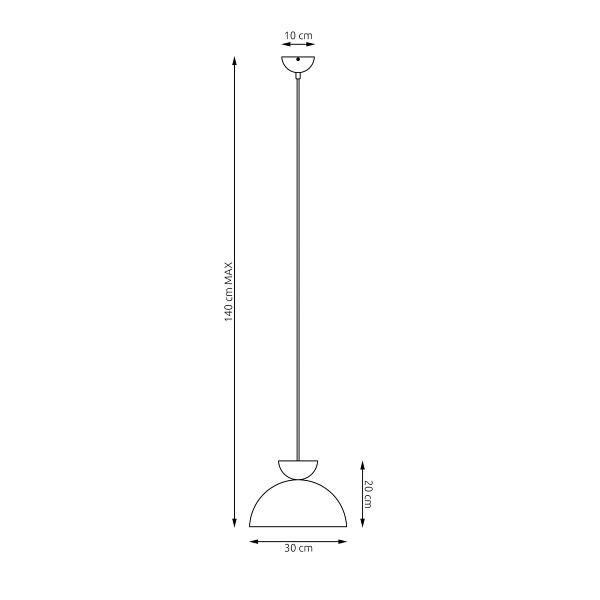 Lampa wisząca LUNARO 1S BL BLACK - Emibig