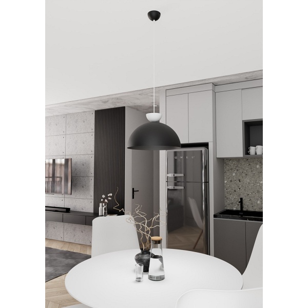 Lampa wisząca LUNARO 1L BL BLACK/WHITE - Emibig