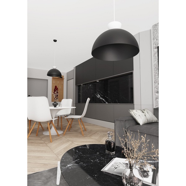 Lampa wisząca LUNARO 1L BL BLACK/WHITE - Emibig