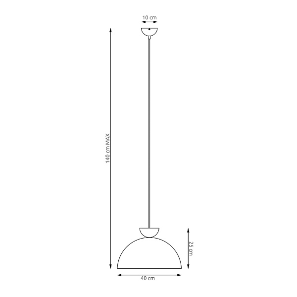 Lampa wisząca LUNARO 1L BL BLACK/WHITE - Emibig