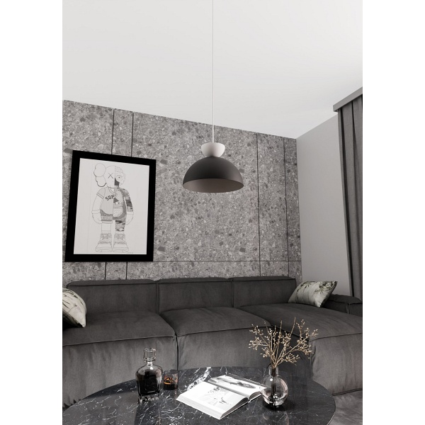 Lampa wisząca LUNARO 1S BL BLACK/WHITE - Emibig