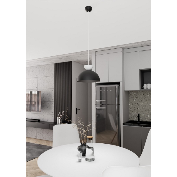 Lampa wisząca LUNARO 1S BL BLACK/WHITE - Emibig