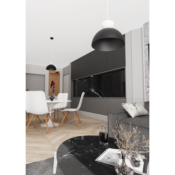 Lampa wisząca LUNARO 1S BL BLACK/WHITE - Emibig