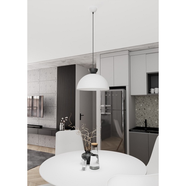 Lampa wisząca LUNARO 1L BL WHITE/BLACK - Emibig