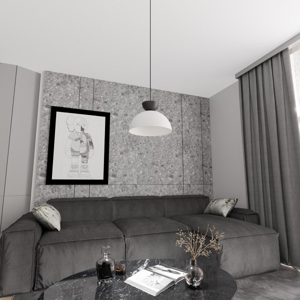 Lampa wisząca LUNARO 1S BL WHITE/BLACK - Emibig