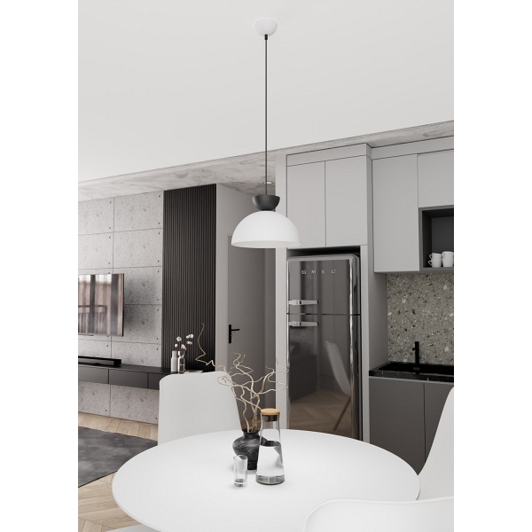 Lampa wisząca LUNARO 1S BL WHITE/BLACK - Emibig