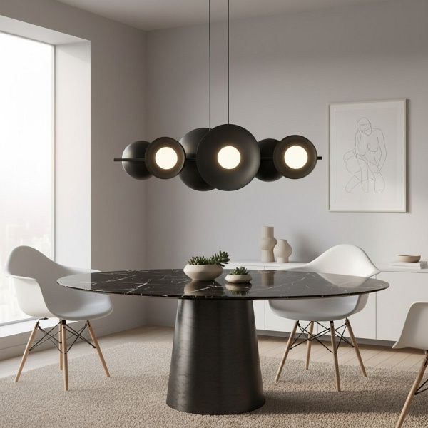 Lampa wisząca VOLUM 6 BLACK - Emibig