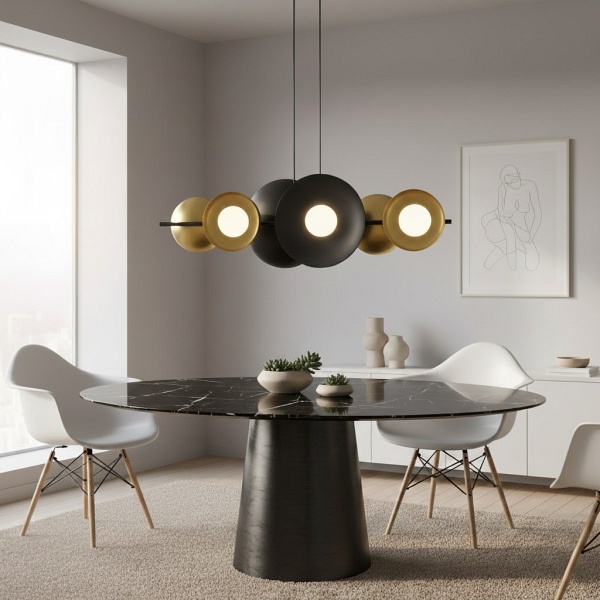 Lampa wisząca VOLUM 6 BL GOLD - Emibig