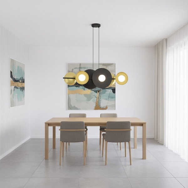 Lampa wisząca VOLUM 6 BL GOLD - Emibig