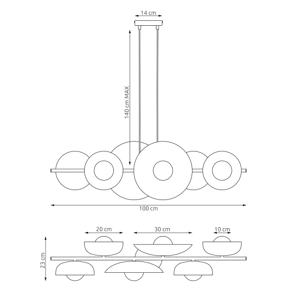 Lampa wisząca VOLUM 6 BL MIX - Emibig