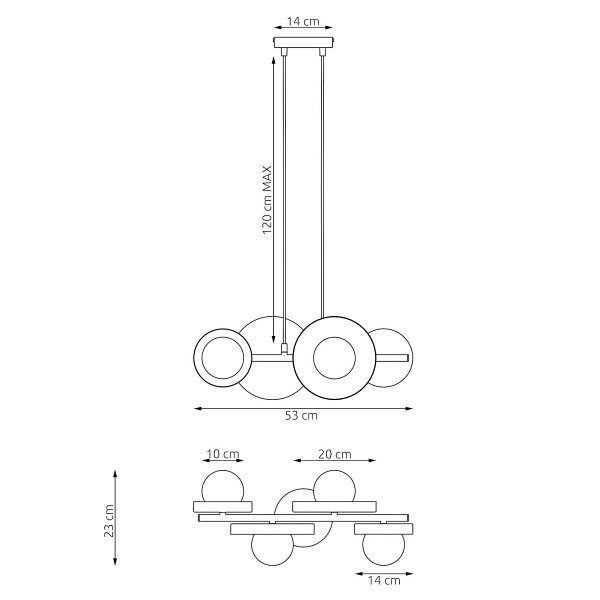 Lampa wisząca MODEL 4 BLACK - Emibig