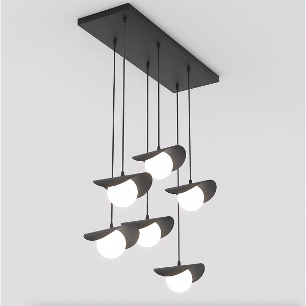 Lampa wisząca RITUAL 6 BLACK - Emibig