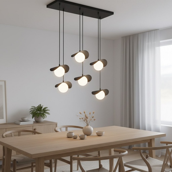 Lampa wisząca RITUAL 6 BLACK - Emibig