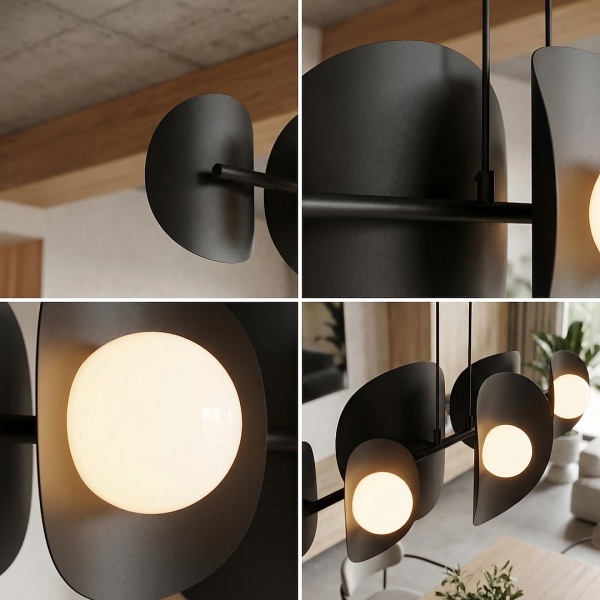 Lampa wisząca ELEMENTI 6 BLACK - Emibig