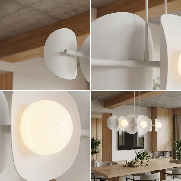 Lampa wisząca ELEMENTI 6 WHITE - Emibig