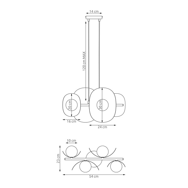 Lampa wisząca ELEMENTI 4 BL MOKKA - Emibig