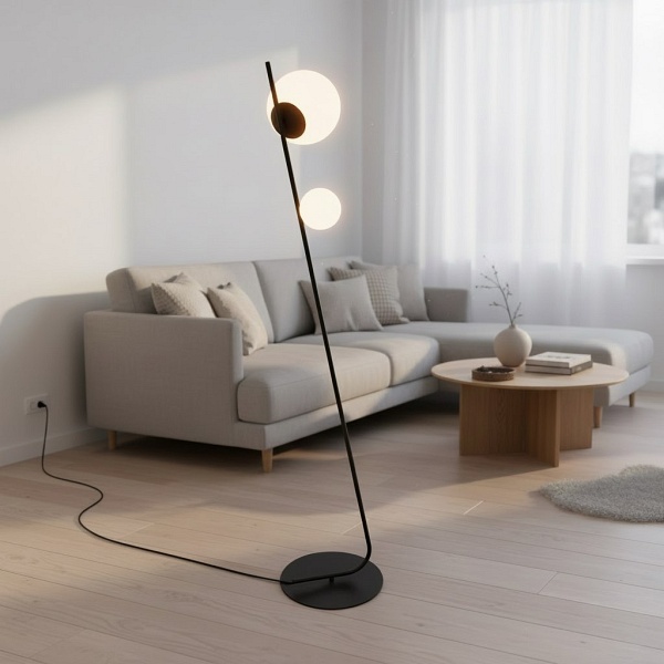 Lampa podłogowa TATU LP2 BLACK - Emibig