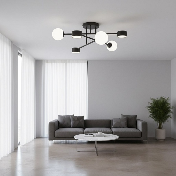 Lampa sufitowa HOLON 6 BLACK - Emibig