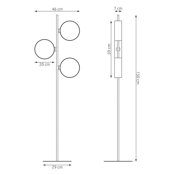 Lampa podłogowa DRUMZ LP3 BLACK - Emibig