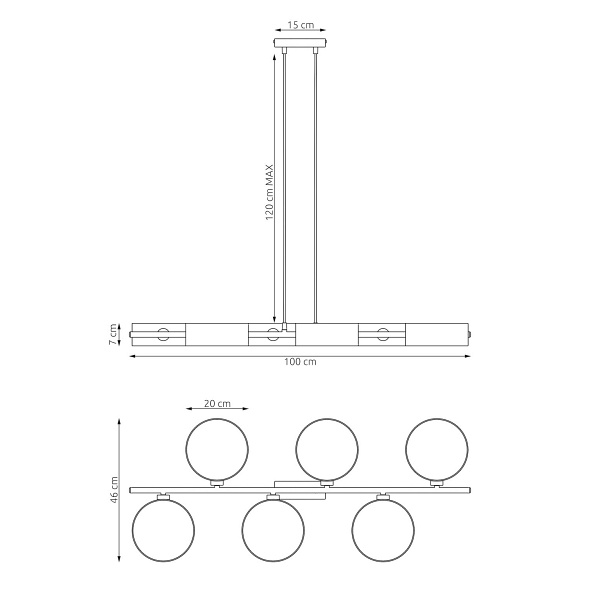 Lampa wisząca DRUMZ 6 GRAY - Emibig