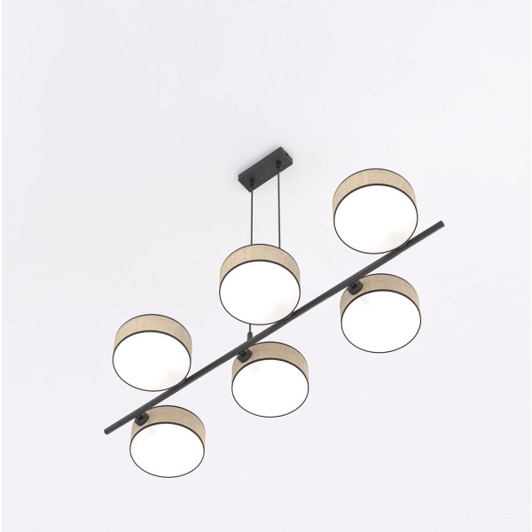 Lampa wisząca DRUMZ 6 RATTAN - Emibig