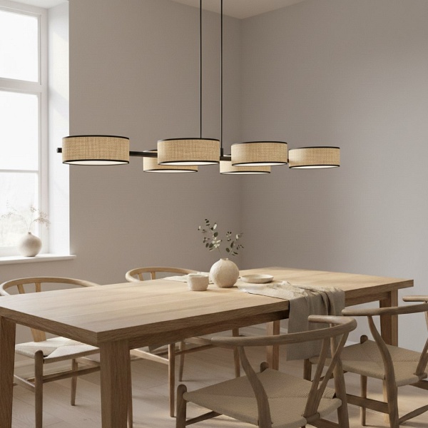 Lampa wisząca DRUMZ 6 RATTAN - Emibig
