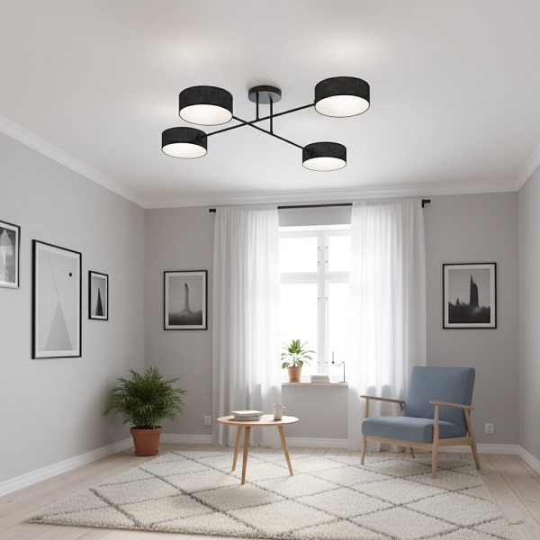Lampa sufitowa MAGA 4 BLACK - Emibig