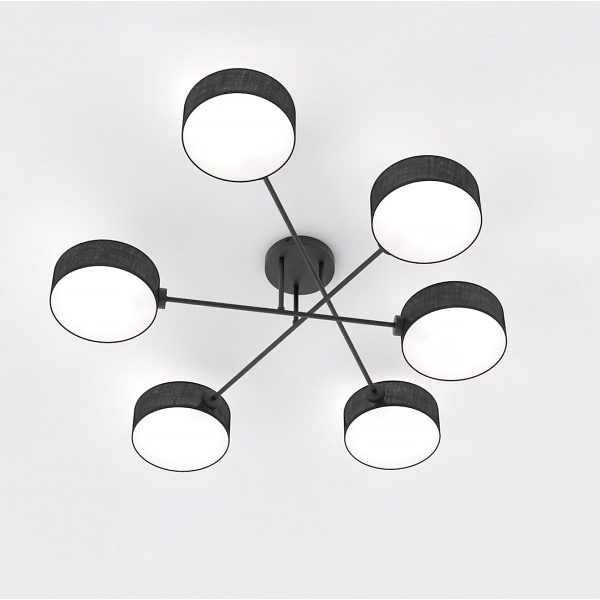 Lampa sufitowa MAGA 6 BLACK - Emibig