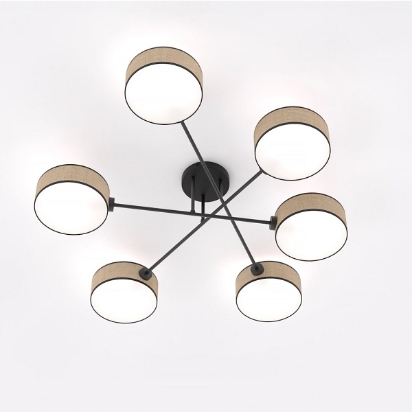 Lampa sufitowa MAGA 6 RATTAN - Emibig