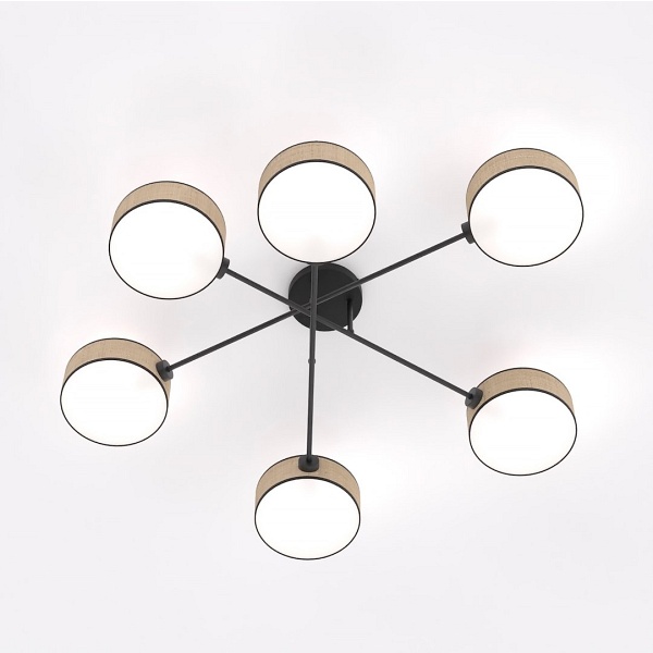 Lampa sufitowa MAGA 6 RATTAN - Emibig