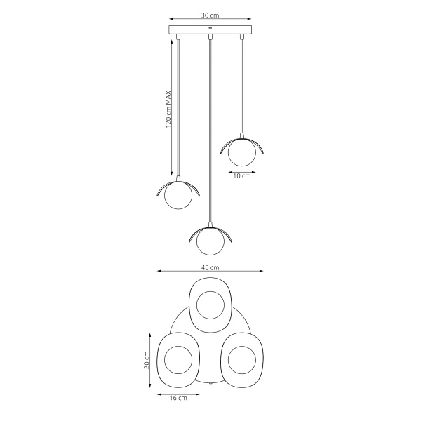 Lampa wisząca RITUAL 3 PREM WHITE - Emibig