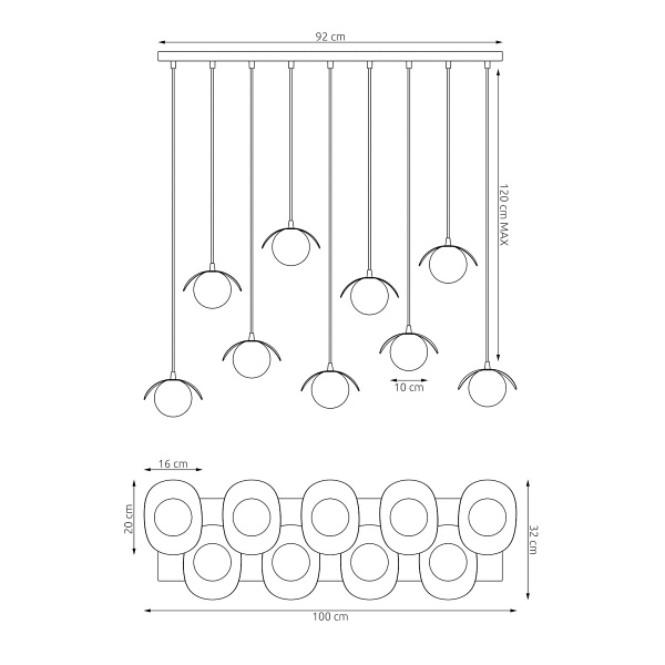 Lampa wisząca RITUAL 9 WHITE - Emibig