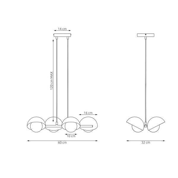 Lampa wisząca BOOM 4 WHITE - Emibig