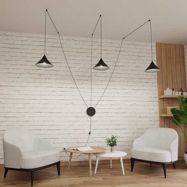 Lampa wisząca ABRAMO 3 BLACK - Emibig