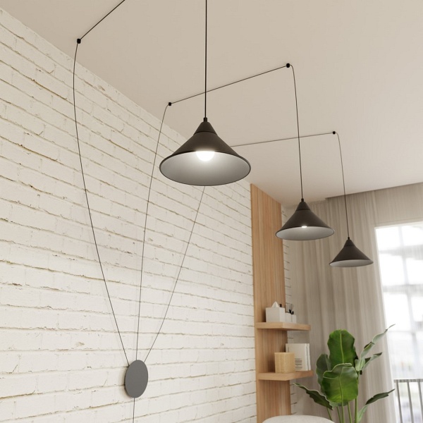Lampa wisząca ABRAMO 3 BLACK