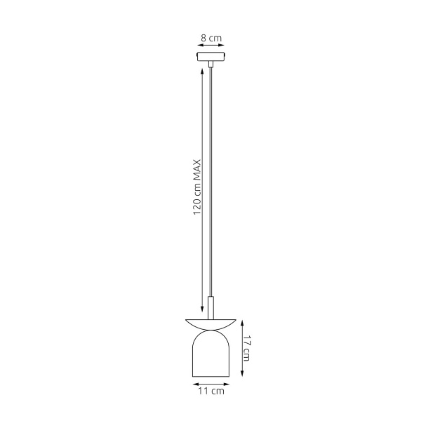 Lampa wisząca EGO 1 BL GRAY - Emibig