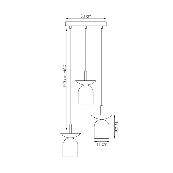 Lampa wisząca EGO 3 PREM BL GRAY - Emibig