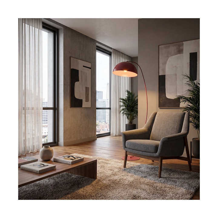 Lampa podłogowa ARCOS LP1 BURGUNDY - Emibig