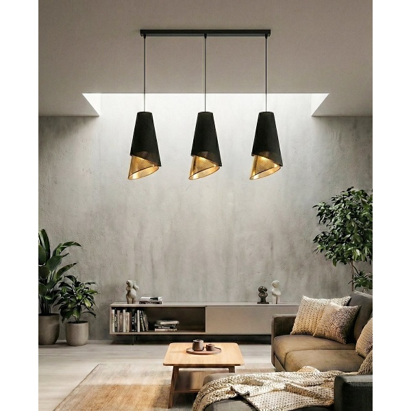 Lampa wisząca MODA 3 BL GOLD - Emibig
