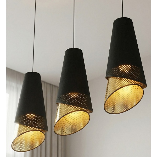 Lampa wisząca MODA 3 BL GOLD - Emibig