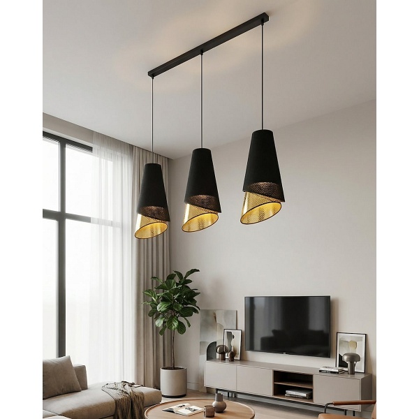 Lampa wisząca MODA 3 BL GOLD - Emibig