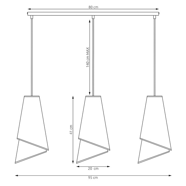 Lampa wisząca MODA 3 BL GRAY - Emibig