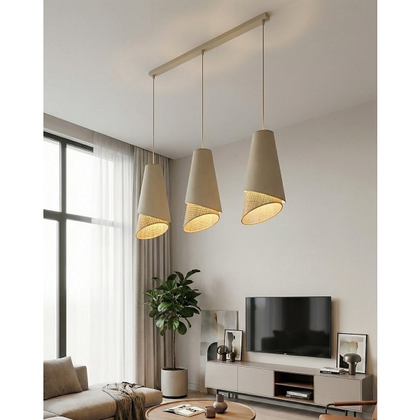 Lampa wisząca MODA 3 MO RATTAN - Emibig