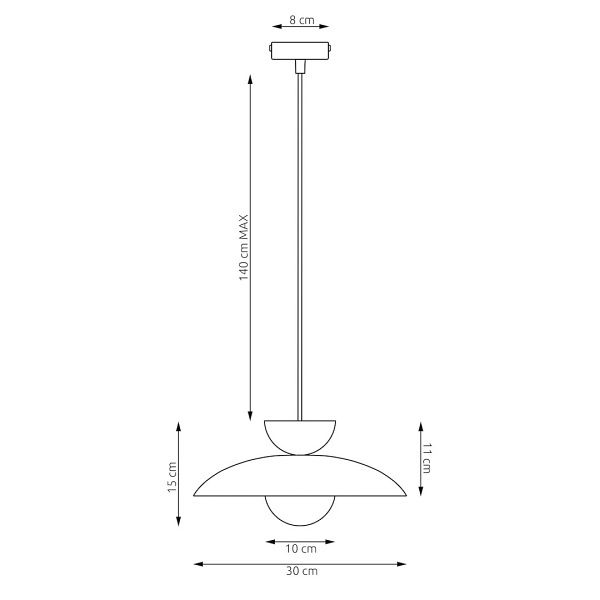 Lampa wisząca MULAN 1 BLACK - Emibig