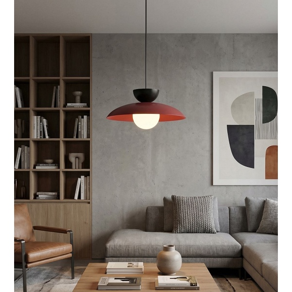 Lampa wisząca MULAN 1 BURGUNDY BL - Emibig