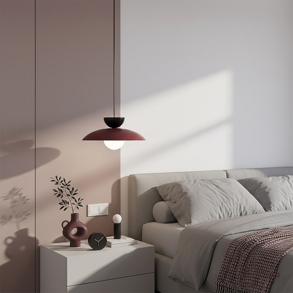 Lampa wisząca MULAN 1 BURGUNDY BL - Emibig