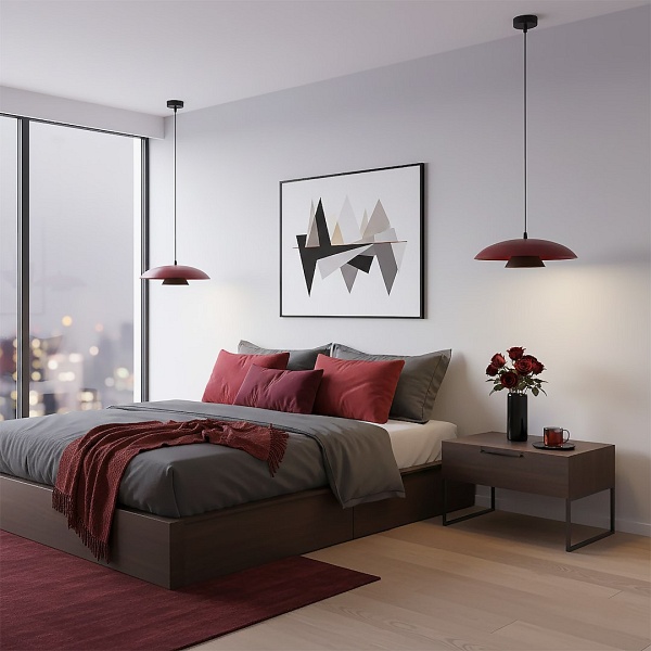 Lampa wisząca BABEL 1 BURGUNDY BL - Emibig