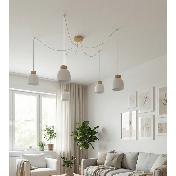 Lampa wisząca KRU 5 WHITE - Emibig