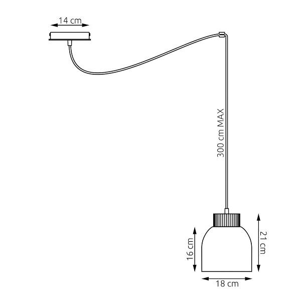 Lampa wisząca KRU 1 BLACK - Emibig